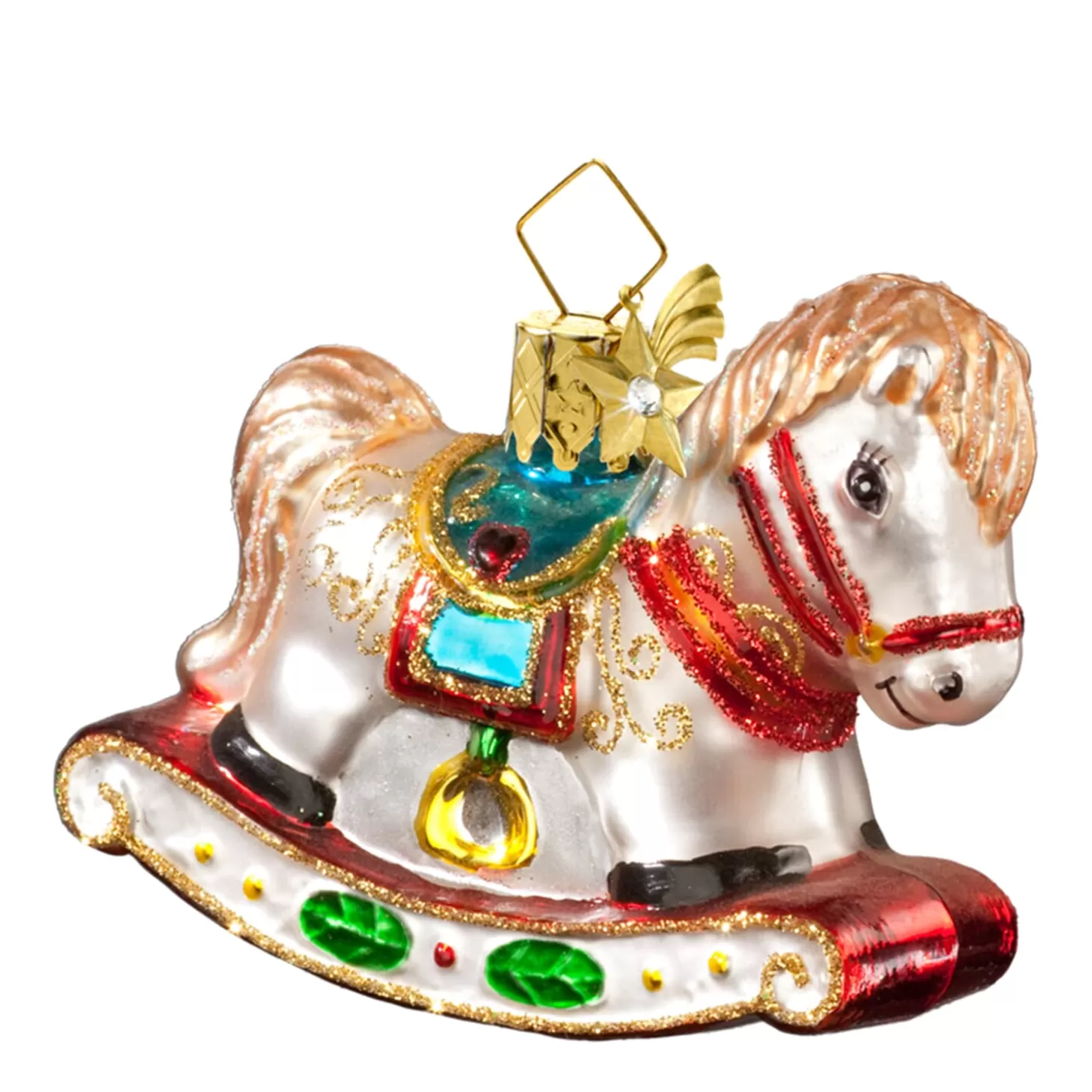 Poesie in Glas Glass Tree Decorations>Rocking Horse (Blue)