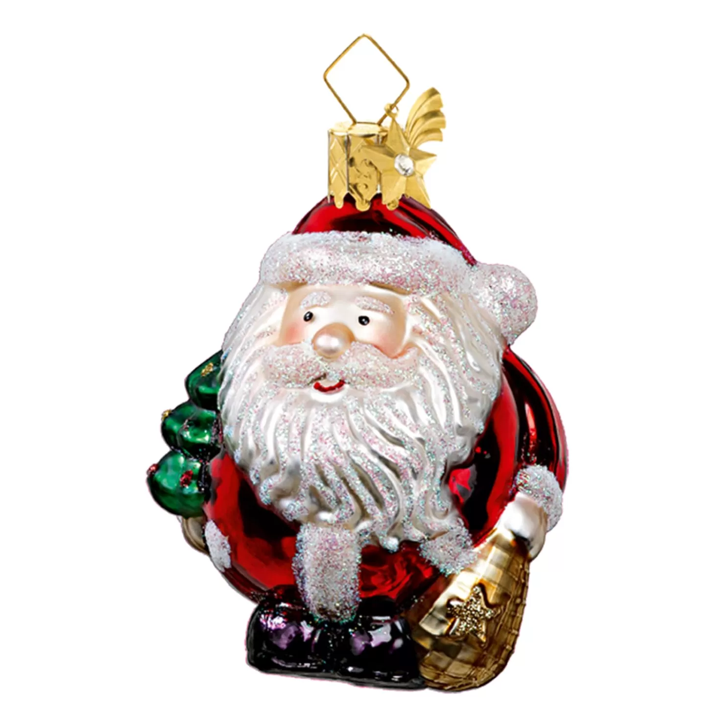 Poesie in Glas Glass Tree Decorations>Round Santa