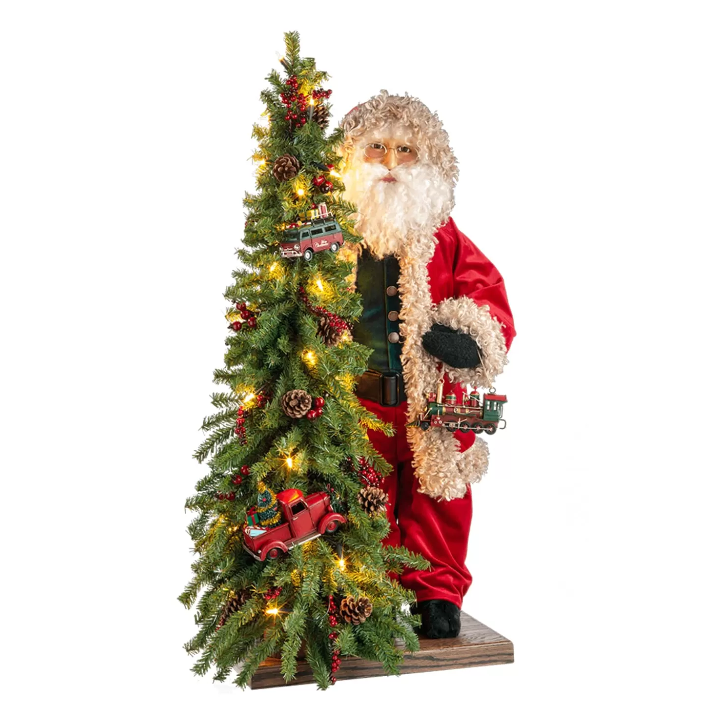 * Decorative Figurines>Santa Claus With Christmas Tree And Locomotive