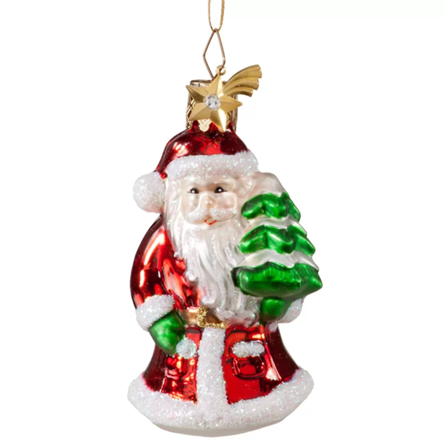 Poesie in Glas Glass Tree Decorations>Santa Claus With Tree