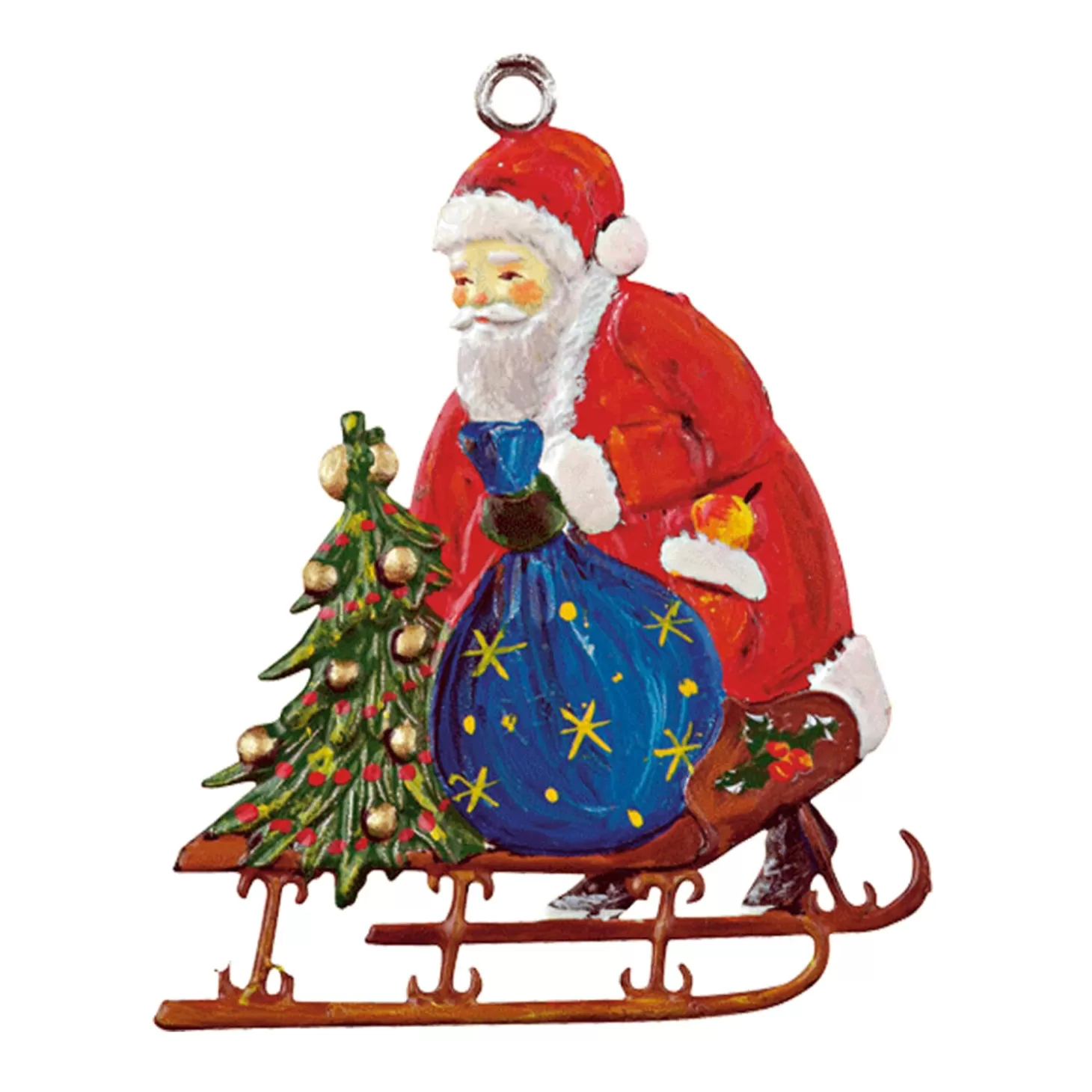 * Pewter Tree Decorations>Santa With Sleigh