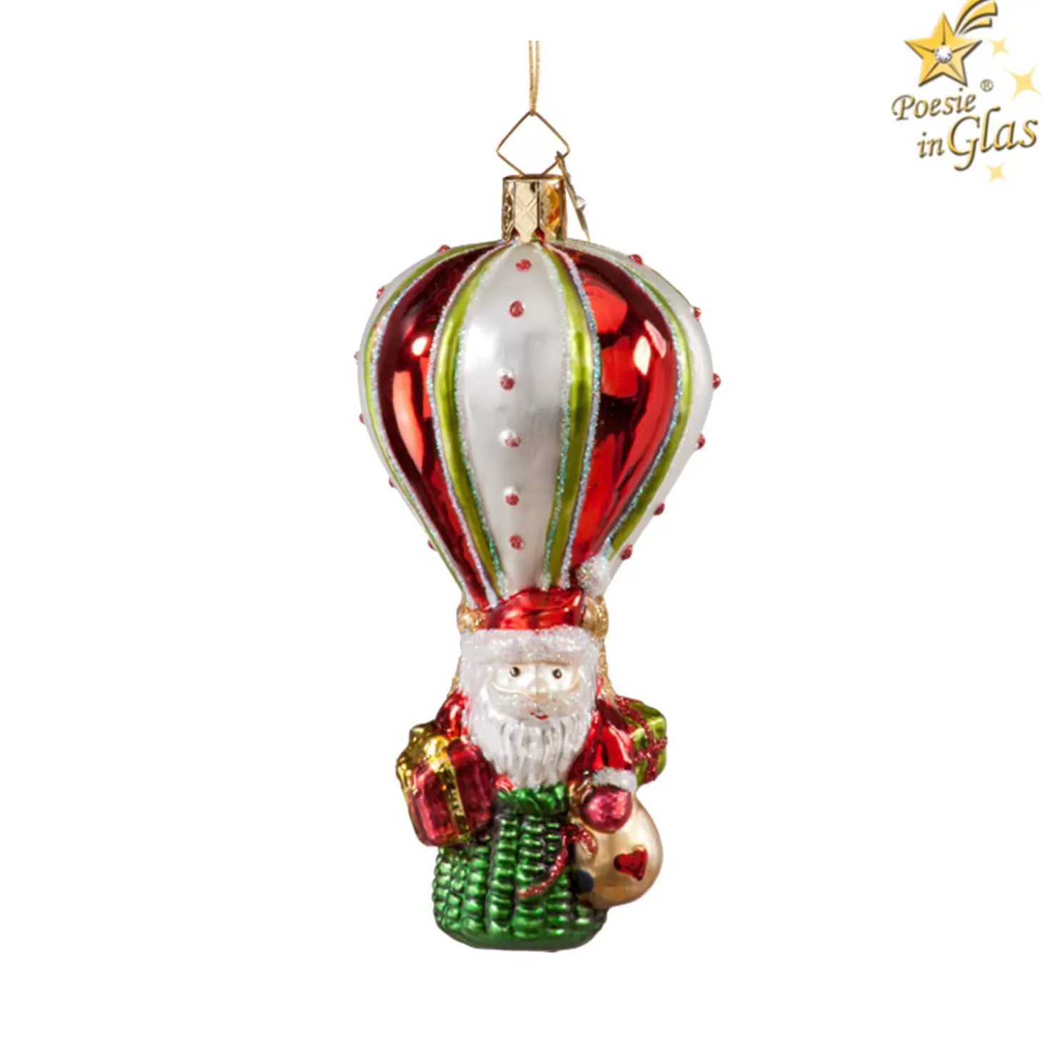 Poesie in Glas Glass Tree Decorations>Santa's Balloon Ride