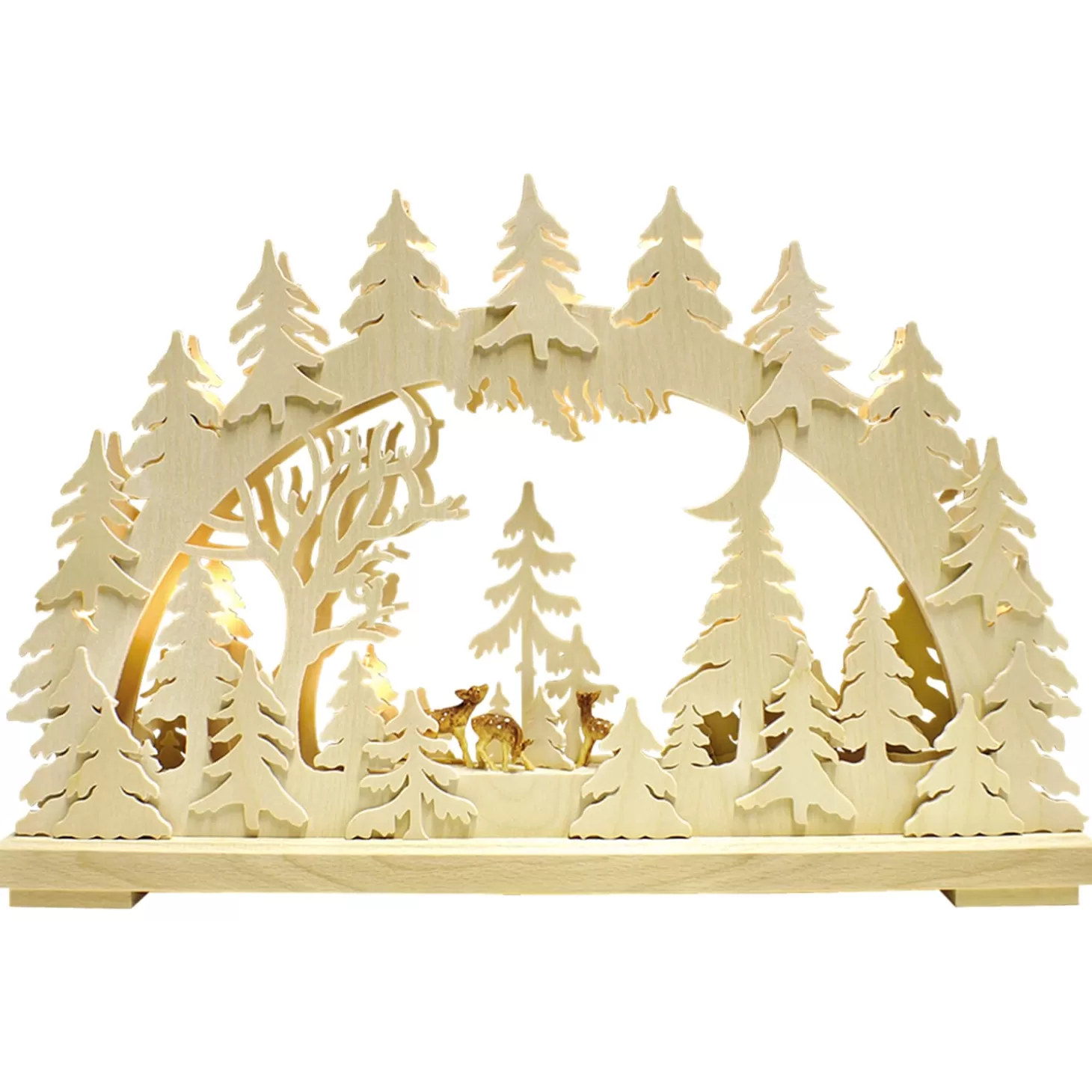 RATAGS Holzdesign Schwibbogen>Schwibbogen "Deer In The Dusk", 115V With Usb A Plug