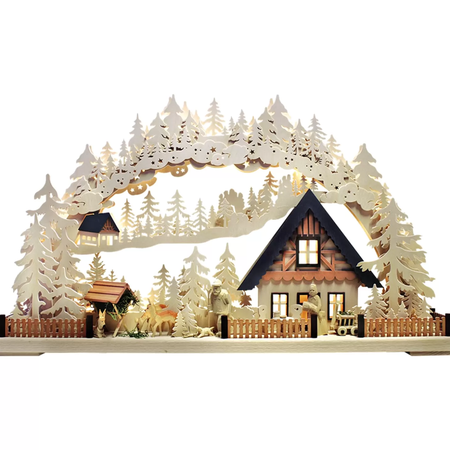 RATAGS Holzdesign Schwibbogen>Schwibbogen "Scene In Forest", 230V With Usb A Port