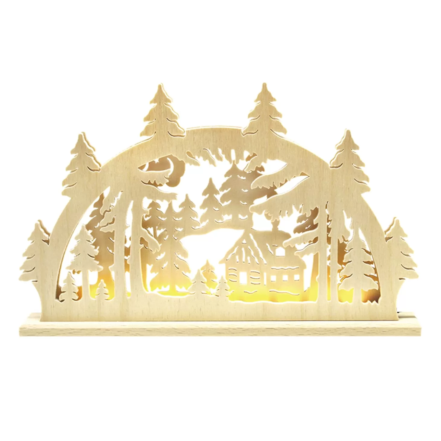 RATAGS Holzdesign Schwibbogen>Schwibbogen "Small Forest House", 230V With Usb A Port