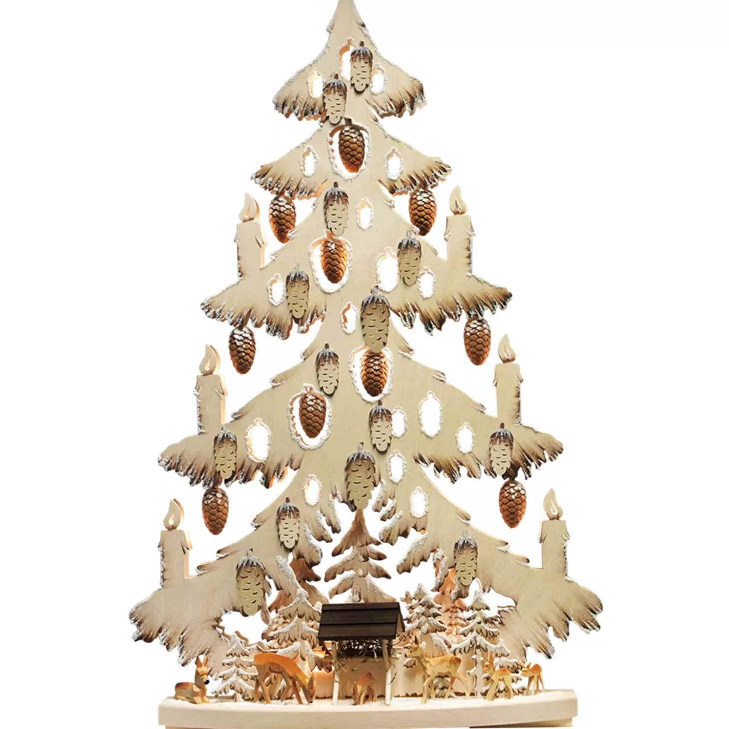 RATAGS Holzdesign Schwibbogen>Schwibbogen "Tree Deer On The Manger", 230V With Usb A Port