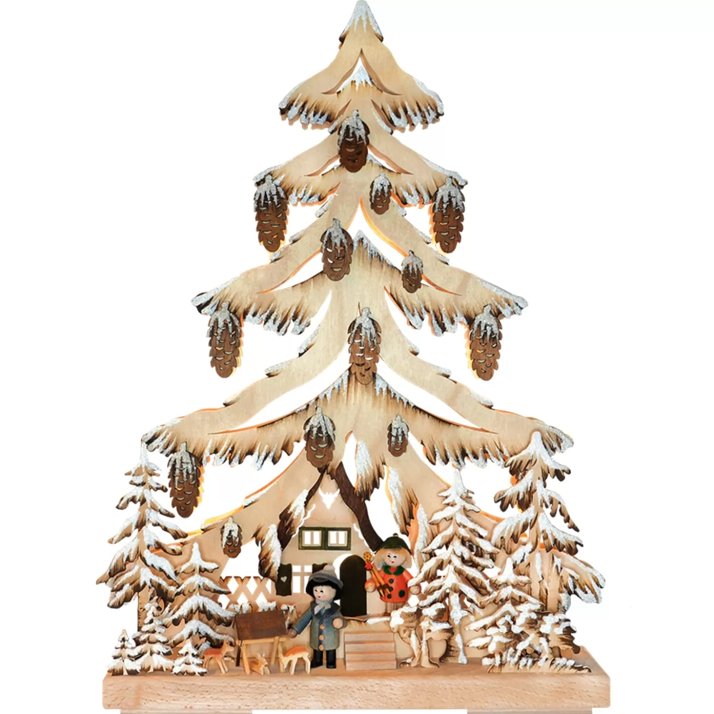 RATAGS Holzdesign Schwibbogen>Schwibbogen "Winter Forest Scene", 115V With Usb A Port