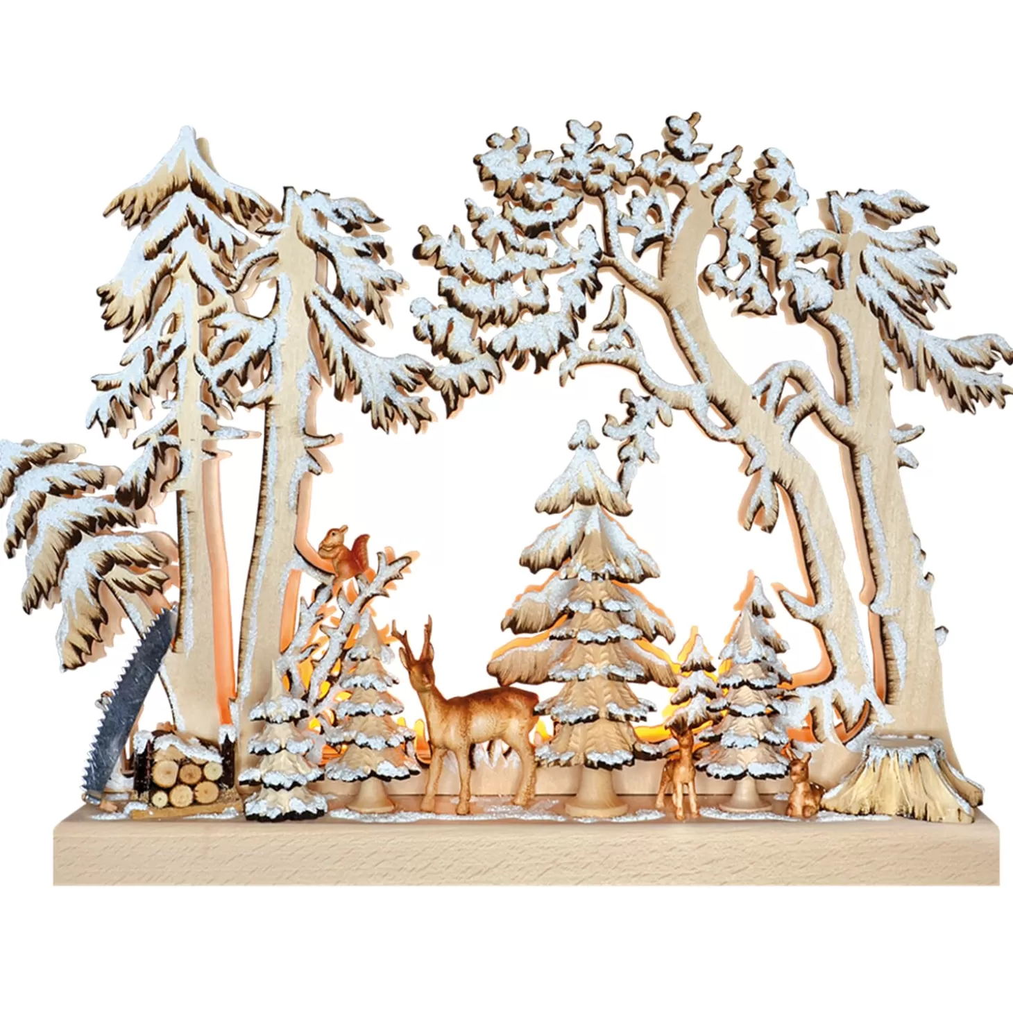 RATAGS Holzdesign Schwibbogen>Schwibbogen "Winter Forest Scene", 230V With Usb A Port