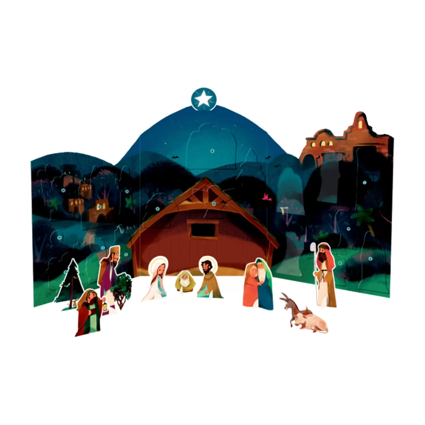 * Advent Decorations & Calendars>Set Up Advent Calendar "Christmas Nativity"