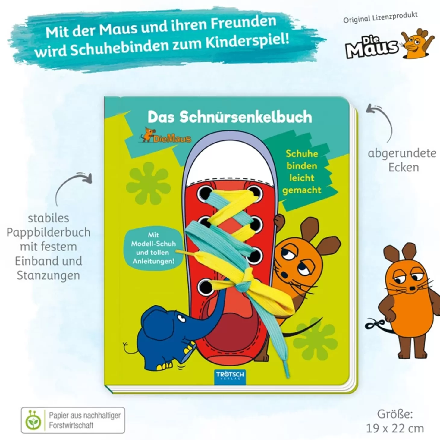 Trötsch Verlag Toys>Shoelace Book "The Mouse"