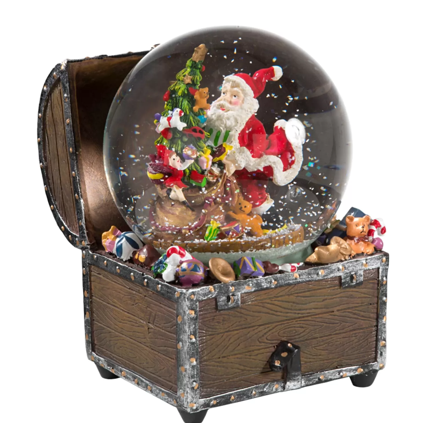 * Snow Globes>Snow Globe "Christmas Treasure Chest"