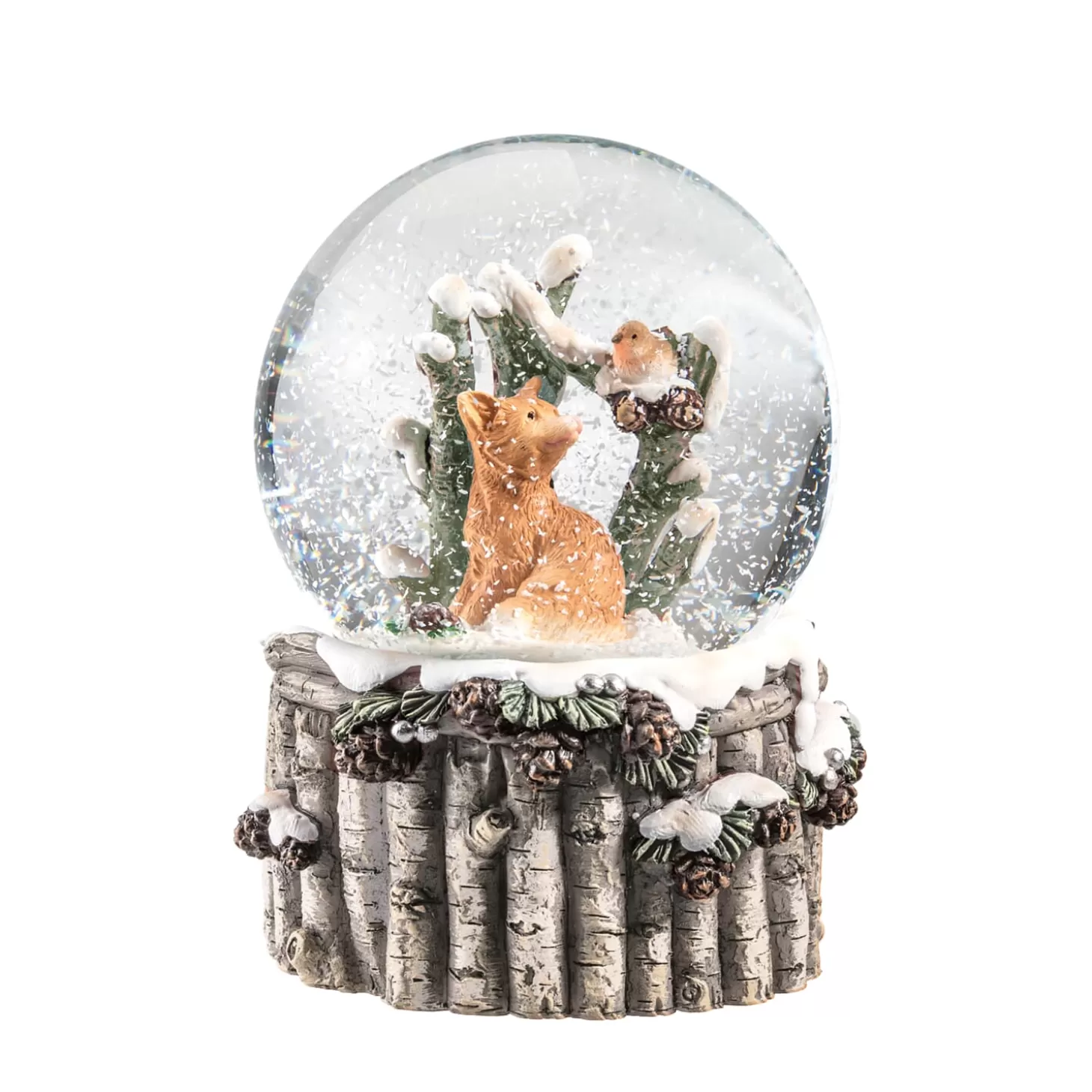 * Snow Globes>Snow Globe "Fox With Robin"