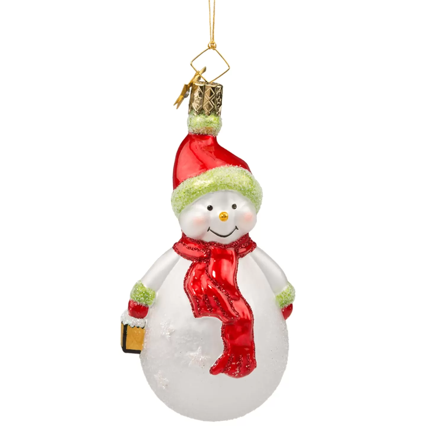 Poesie in Glas Glass Tree Decorations>Snowman, Opal