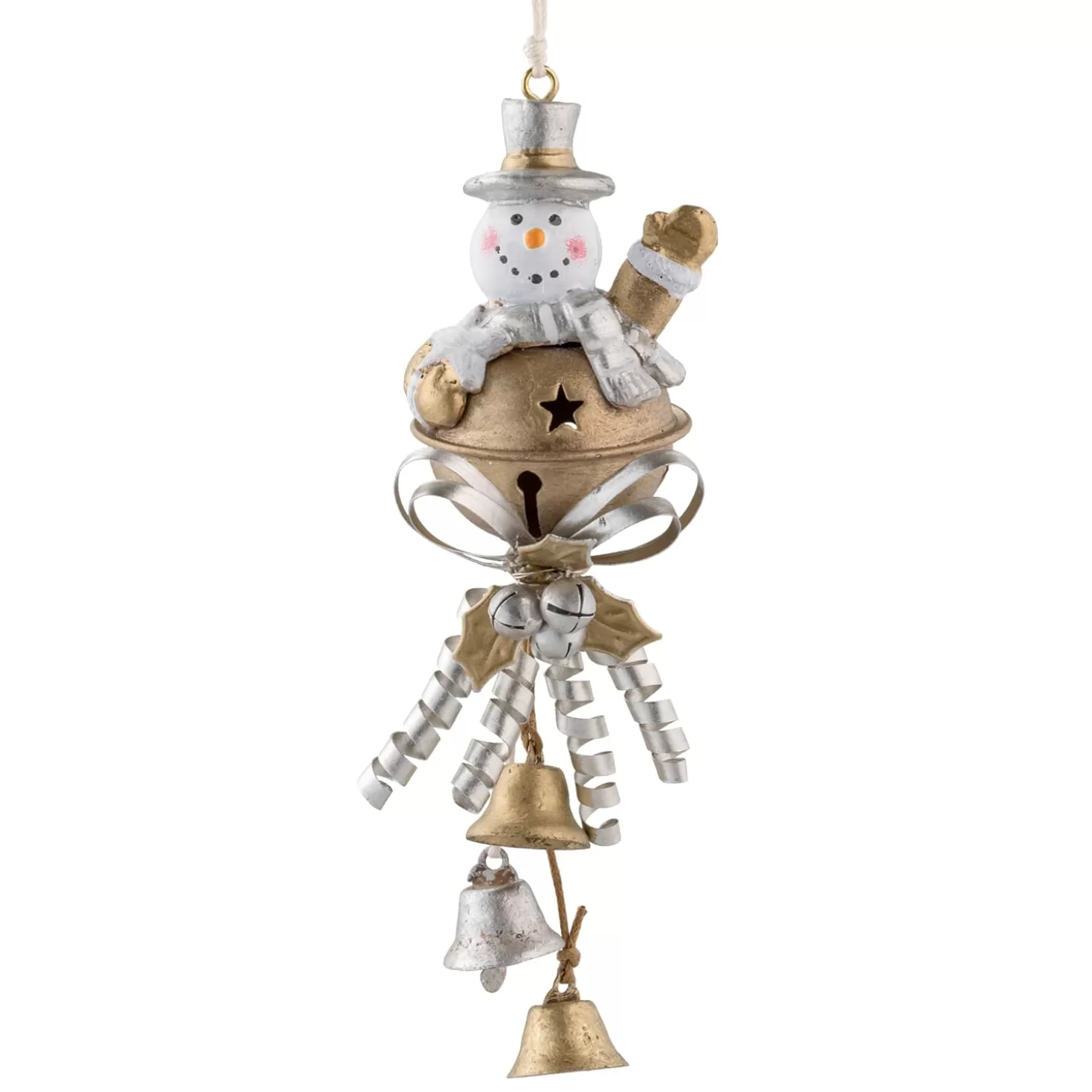 * Metal Tree Decorations>Snowman With Bell