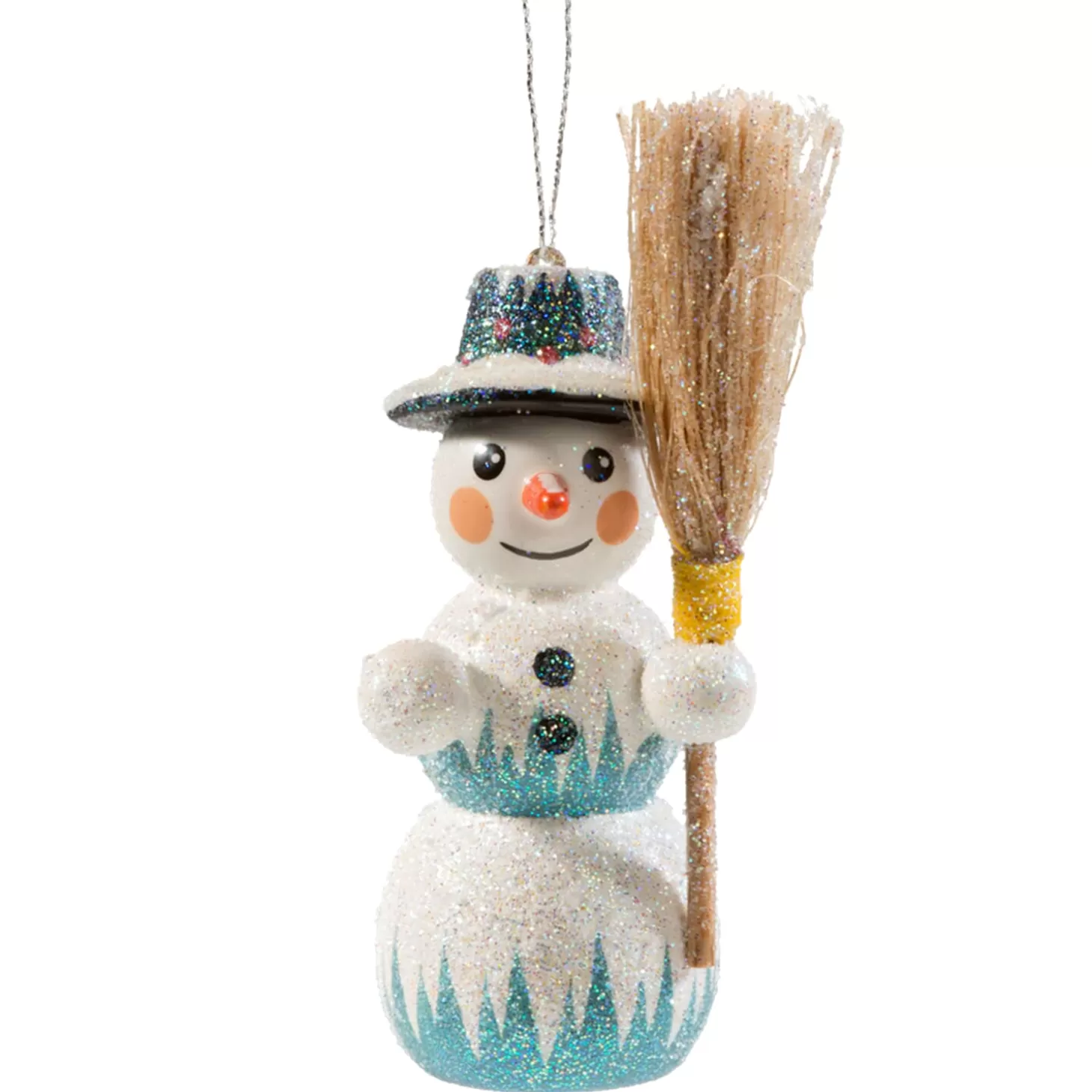 * Wood Tree Decorations>Snowman With Broom