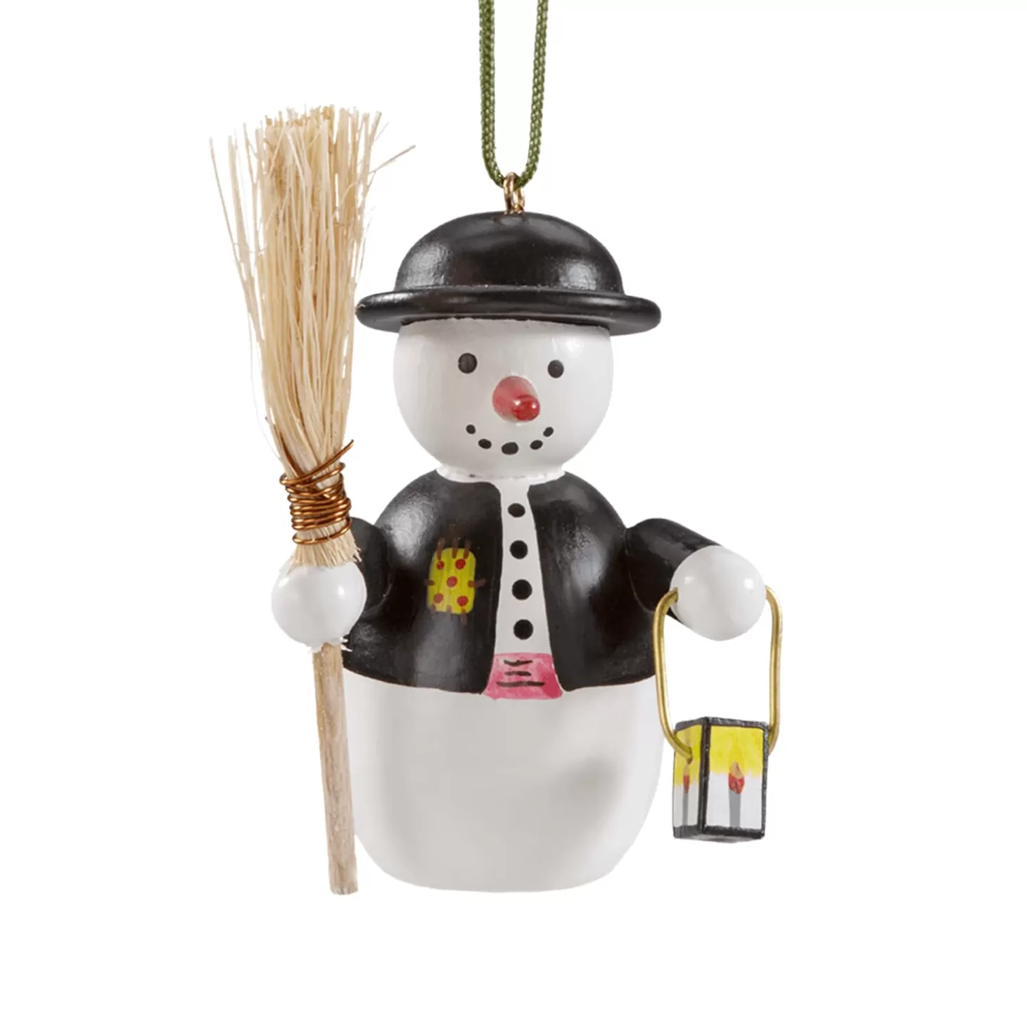 * Wood Tree Decorations>Snowman With Lantern