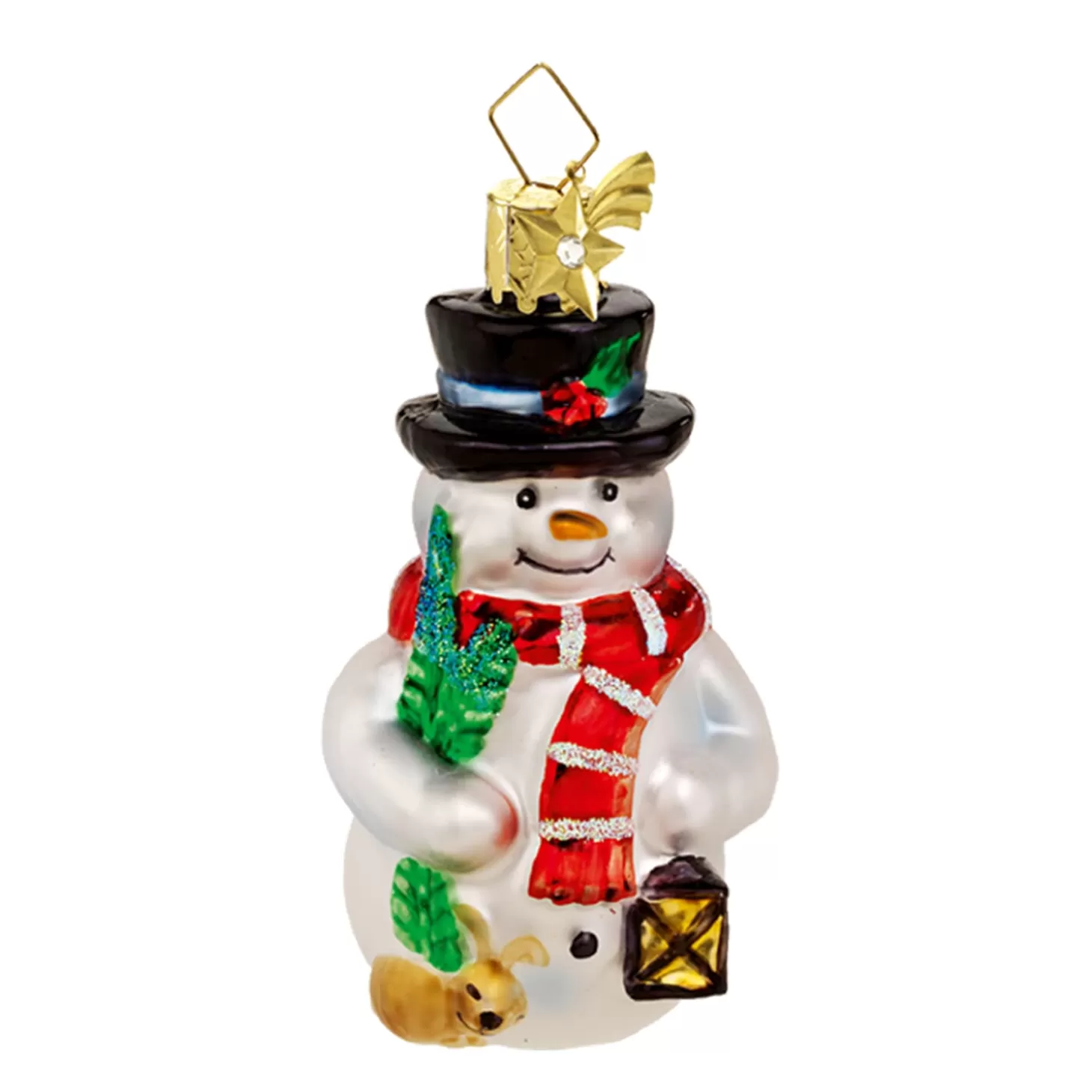 Poesie in Glas Glass Tree Decorations>Snowman With Lantern