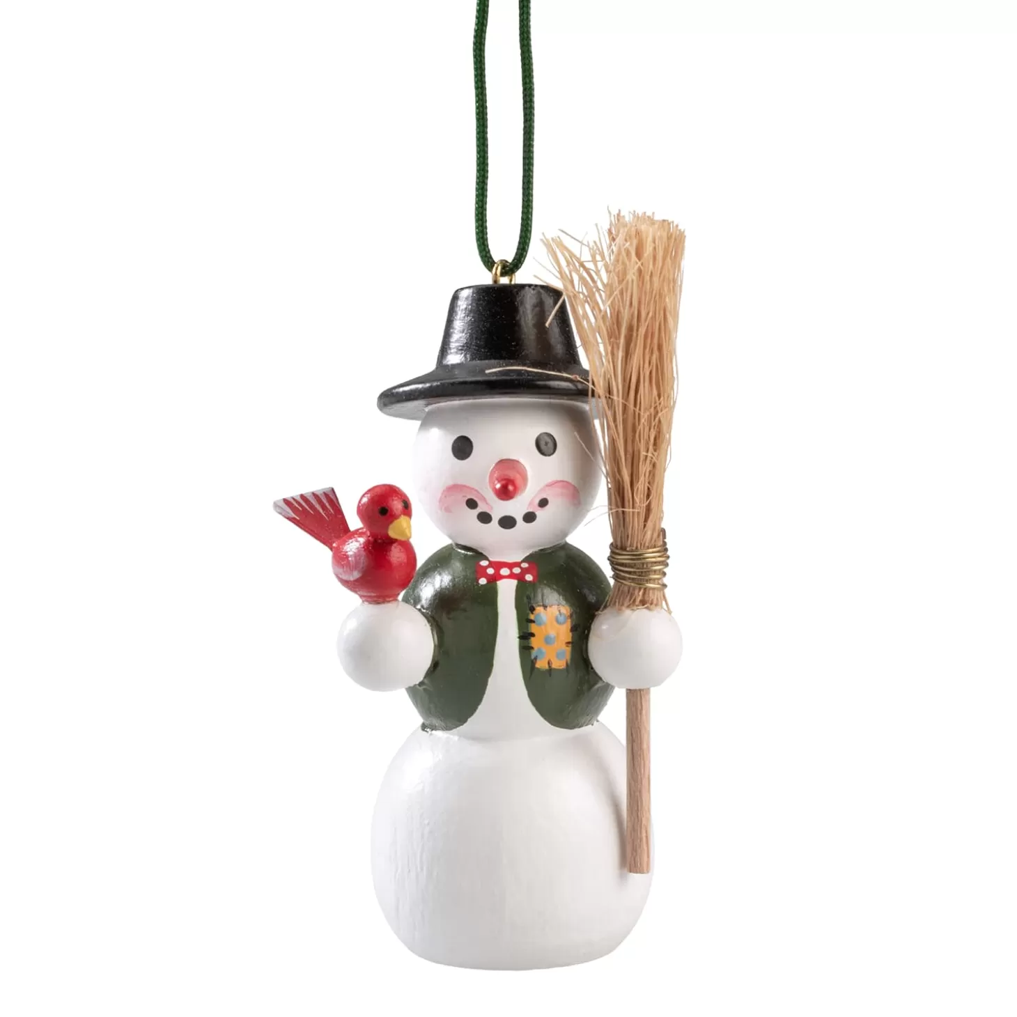 * Wood Tree Decorations>Snowman With Red Birds