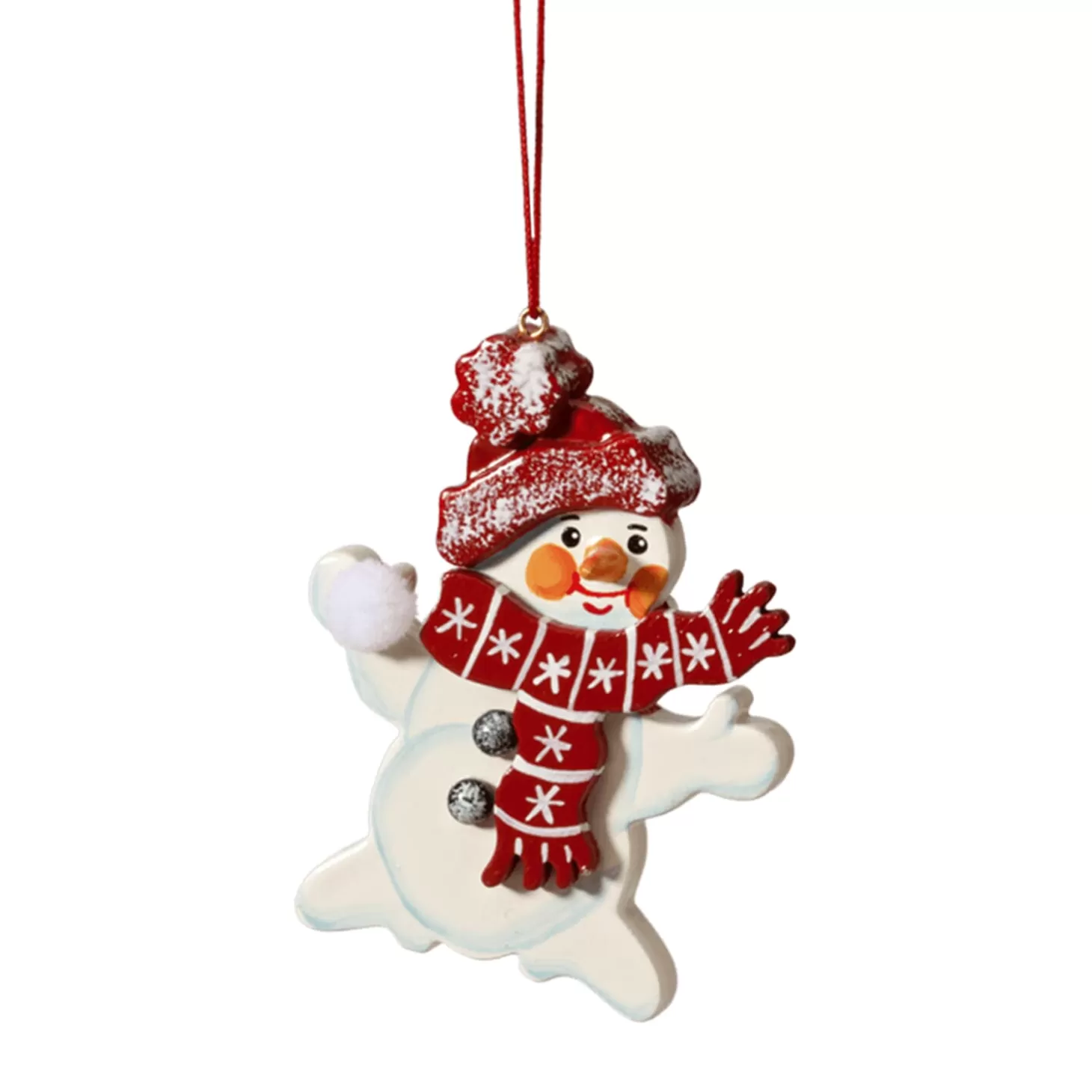 * Wood Tree Decorations>Snowman With Scarf