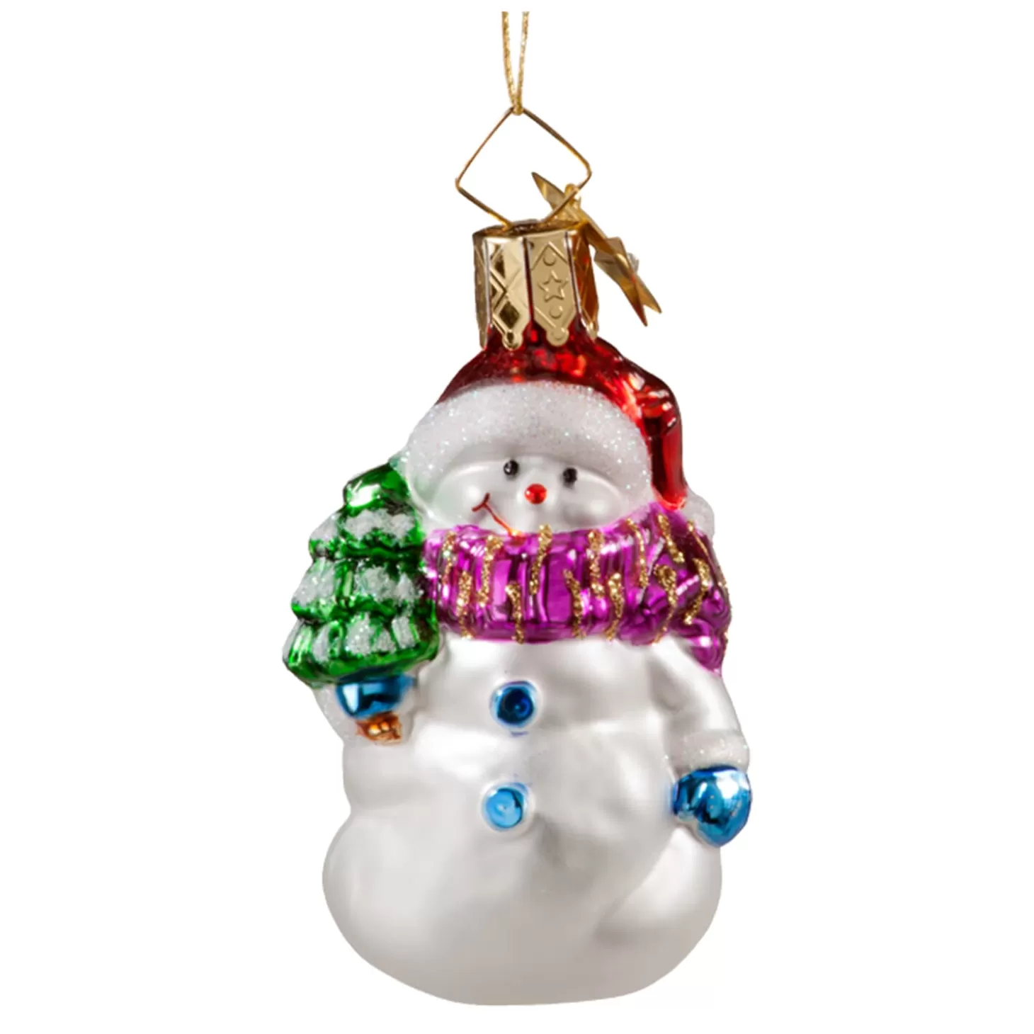 Poesie in Glas Glass Tree Decorations>Snowman With Tree