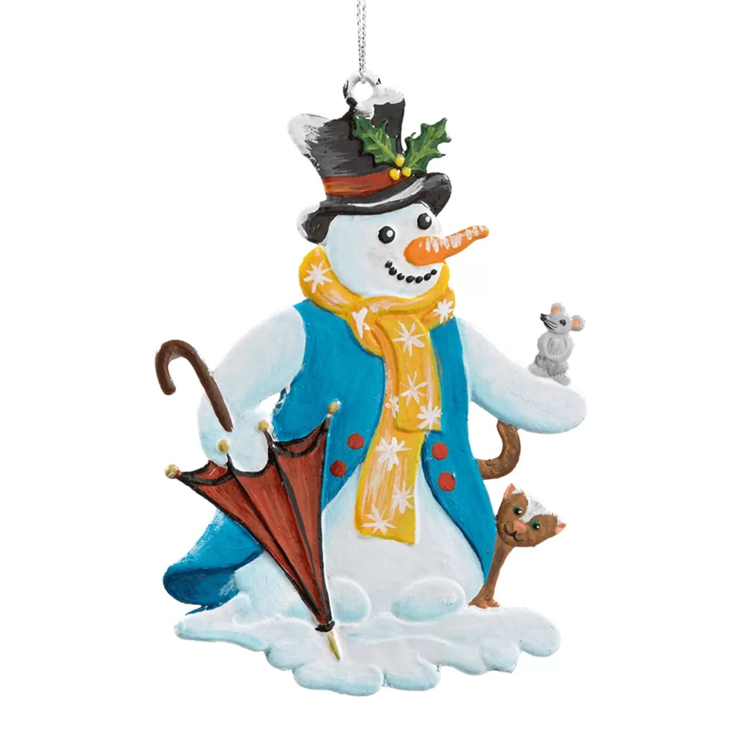 * Pewter Tree Decorations>Snowman With Umbrella