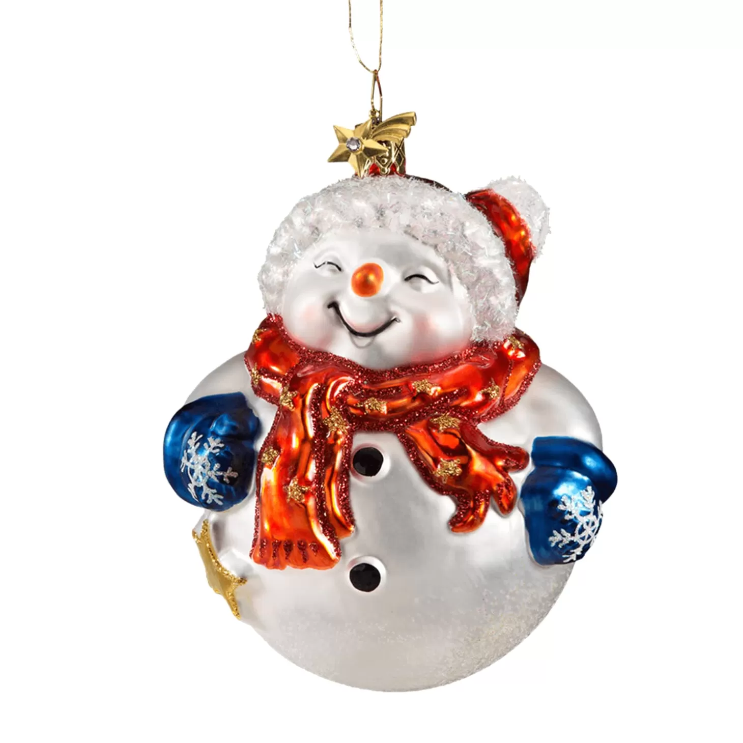 Poesie in Glas Glass Tree Decorations>Snowmann Bauble