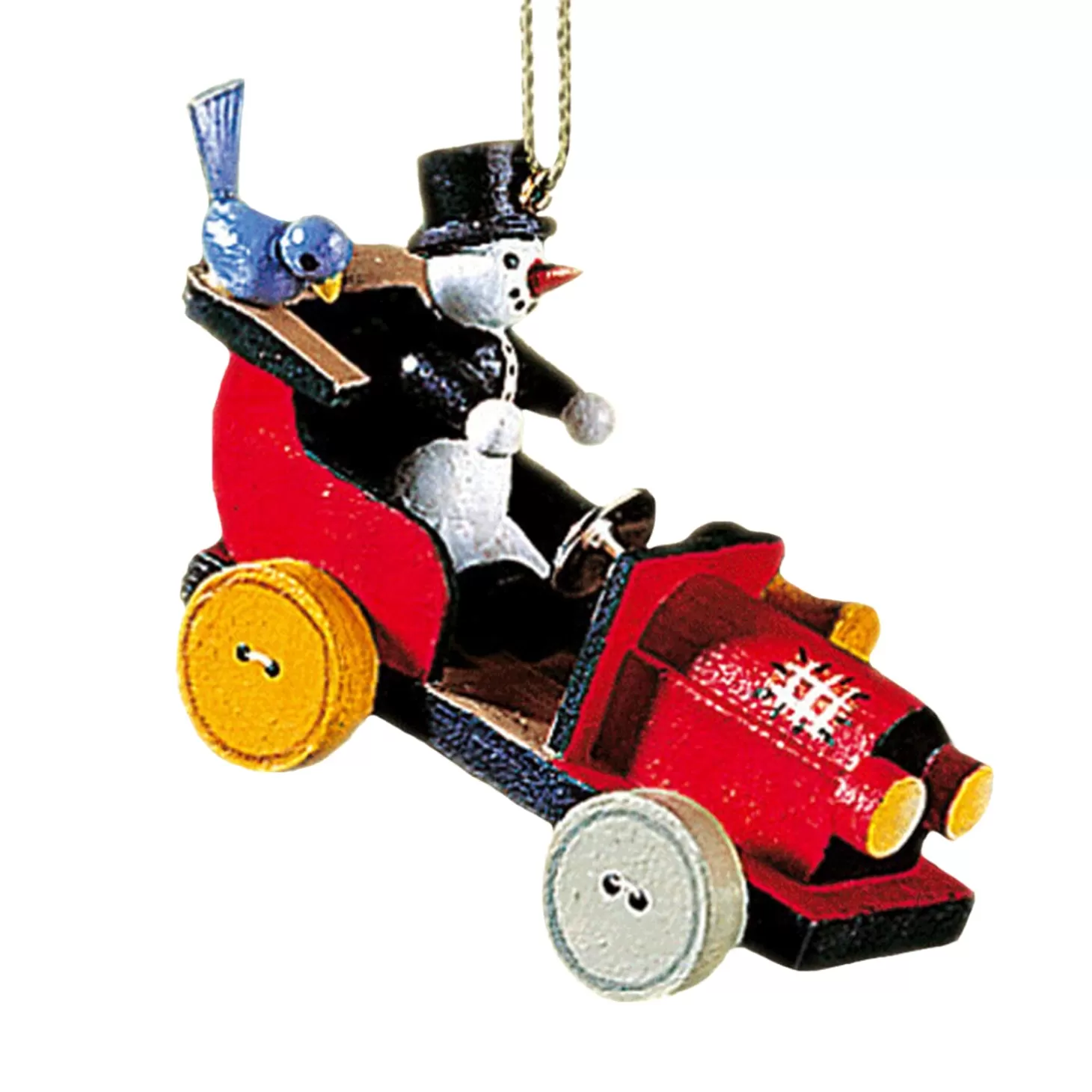 * Wood Tree Decorations>Snowman's Car