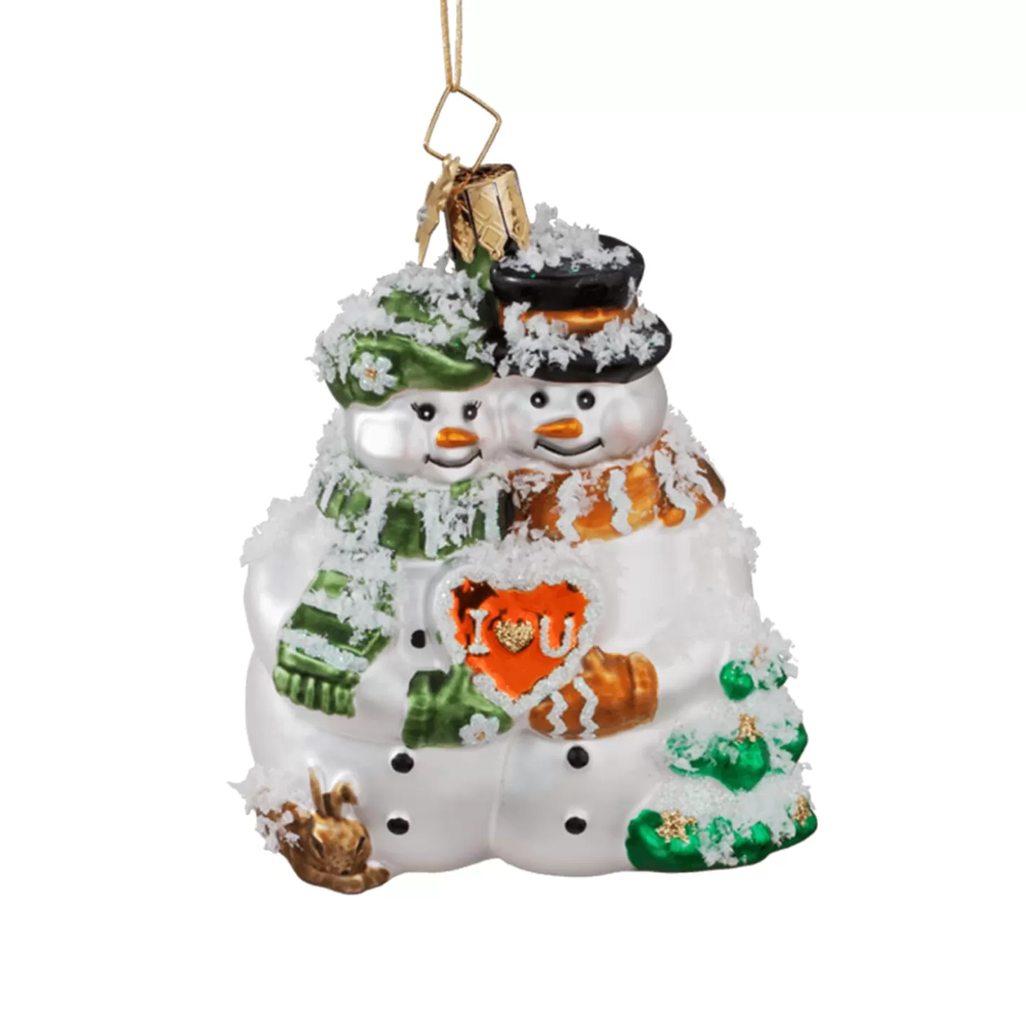 Poesie in Glas Glass Tree Decorations>Snowmen In Love
