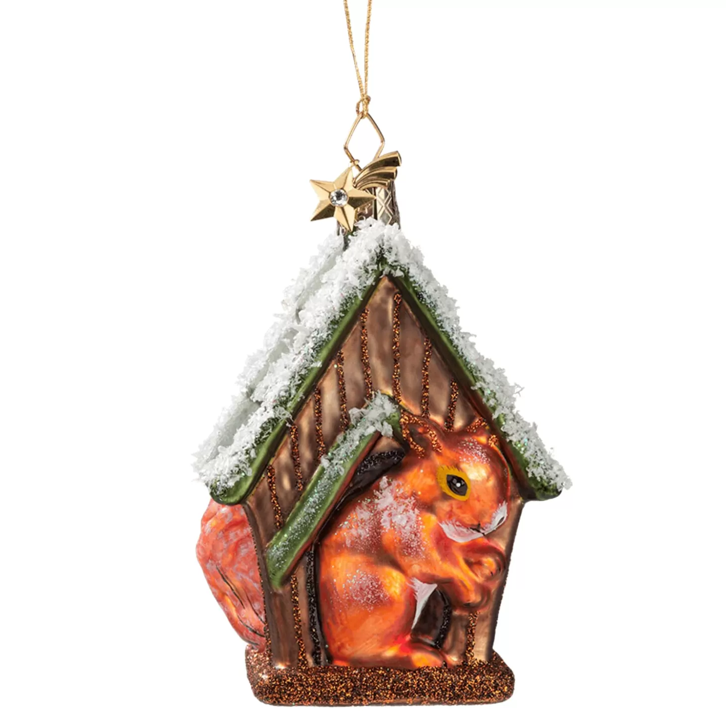 Poesie in Glas Glass Tree Decorations>Squirrel In Bird House