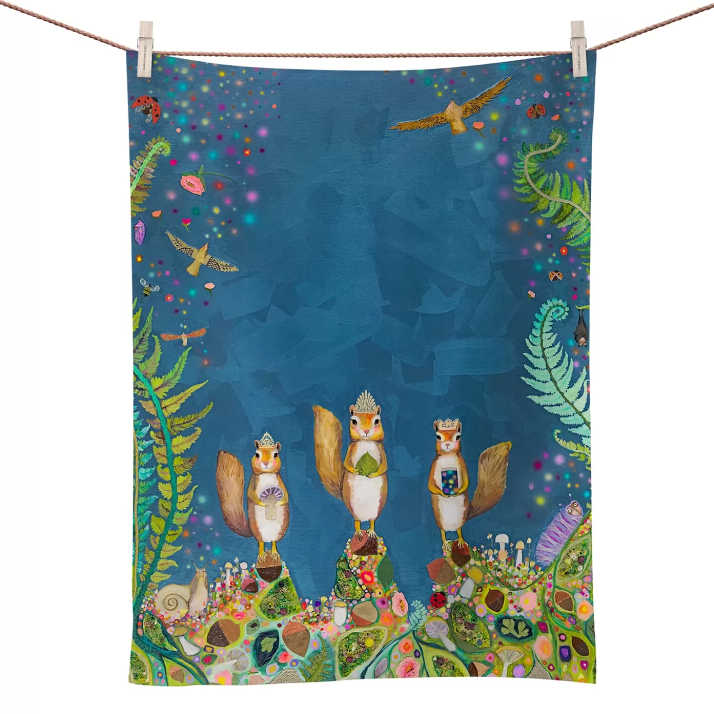 * Table Decorations>Squirrel Royale Tea Towel