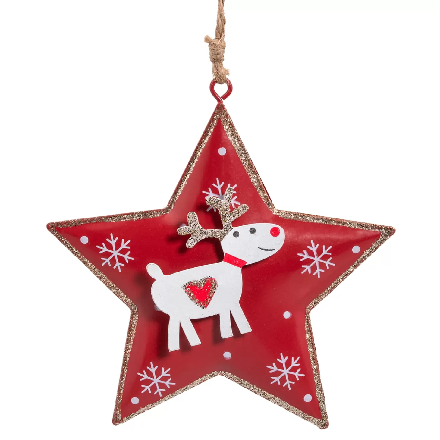 * Metal Tree Decorations>Star With Reindeer