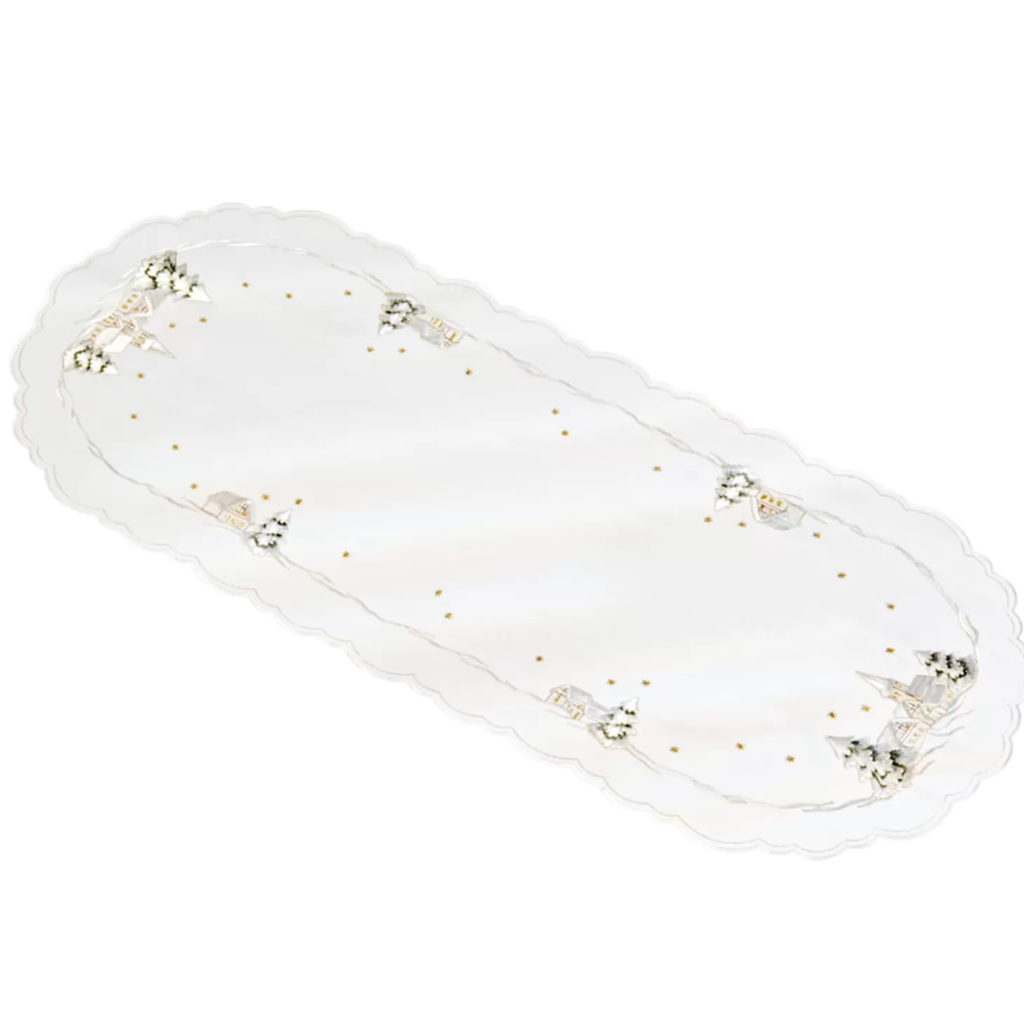 * Table Decorations>Table Runner "Winter Village" 36X88 Cm