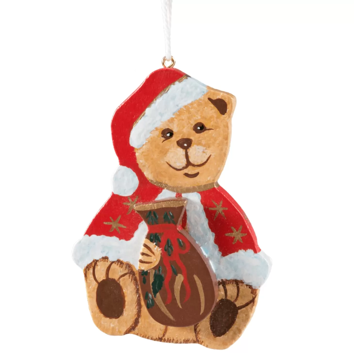 * Pewter Tree Decorations>Teddy With Gifts Bag