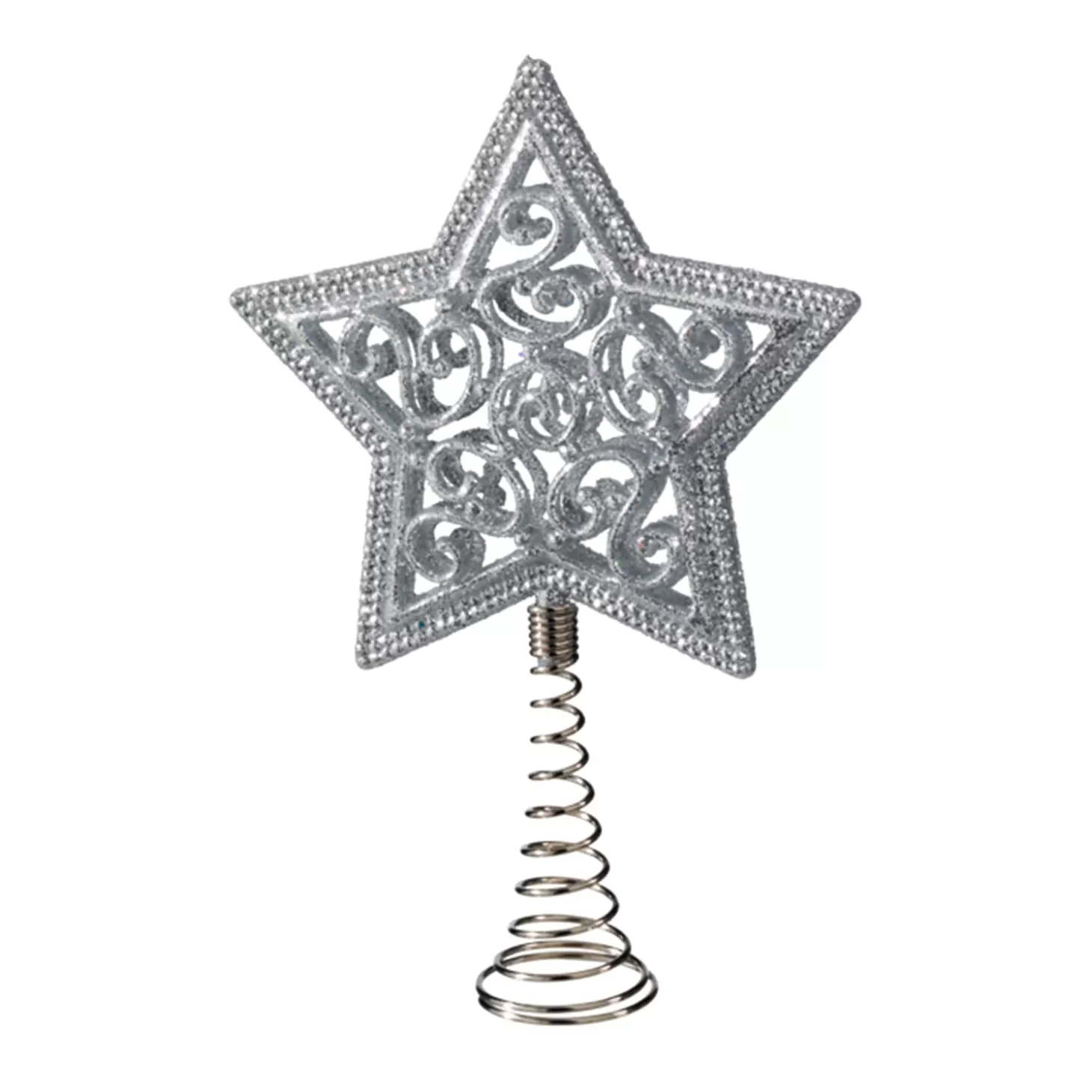 * Tree Topper>Tree Topper Star With Glimmer, Silver