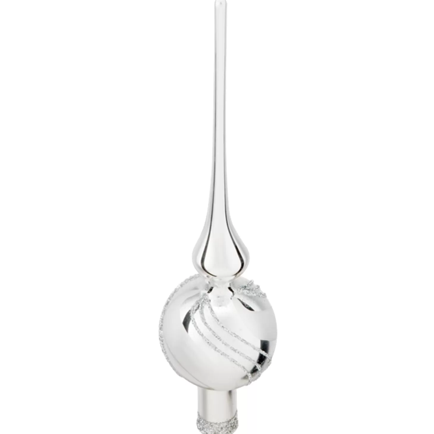 * Tree Topper>Tree-Topper Silver With Glitter Decor