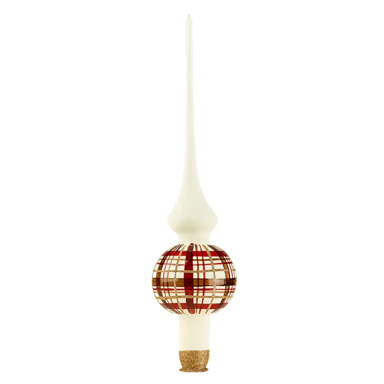* Tree Topper>Tree-Topper With Check Pattern White Matt