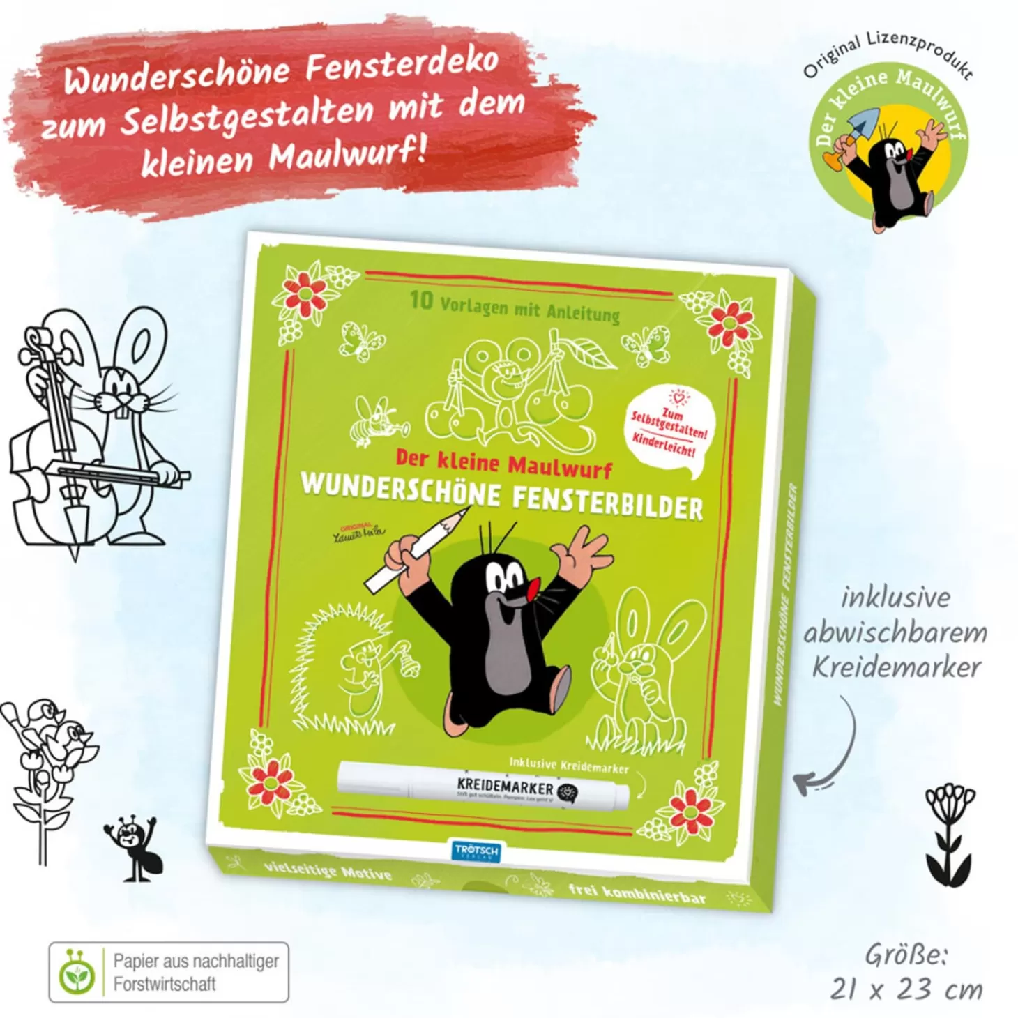 Trötsch Verlag The Little Mole "Kretek">Window Pictures Little Mole