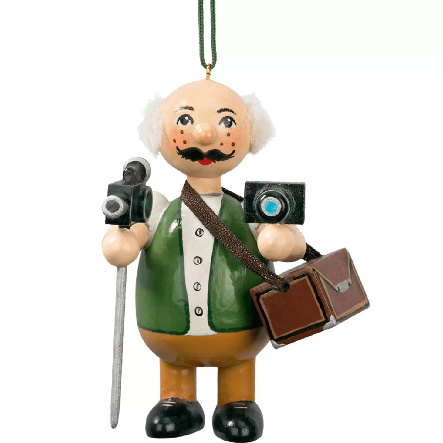 * Wood Tree Decorations>Wooden Buddy "Photographer"